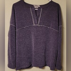 Haptics Gray Waffle Knit Thermal Top Women's Size Small